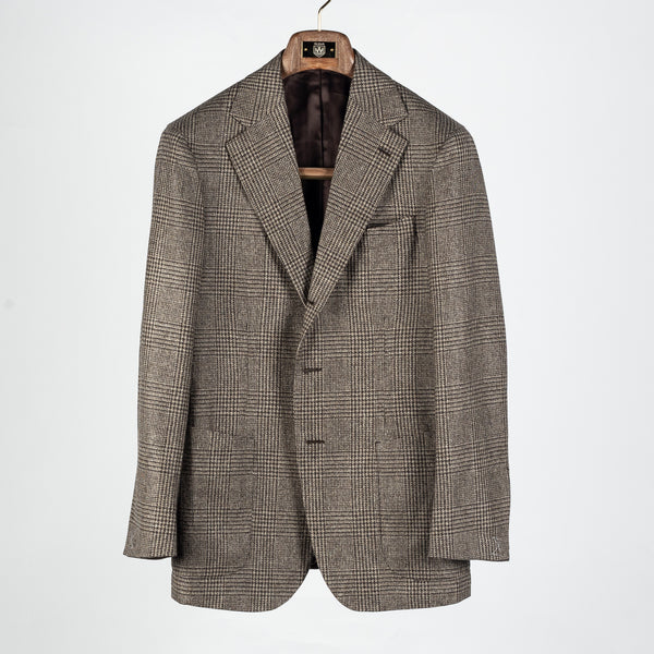 Oatmeal Wool & Cashmere GlenCheck Weaverly Jacket