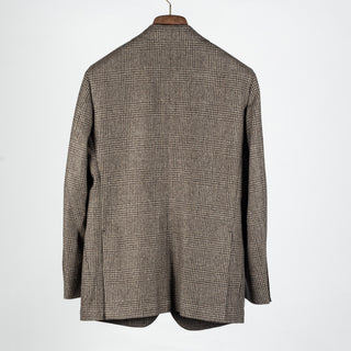 J Mueser Oatmeal Wool & Cashmere GlenCheck Weaverly Jacket - Tan, Wool, Cashmere, Denim, Made In Italy - View 5