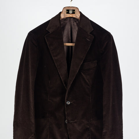 J Mueser Chocolate Brown Corduroy Waverly Suit - Cotton, Corduroy, Canvas, Matte, Made In Italy - View 6