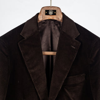 J Mueser Chocolate Brown Corduroy Waverly Suit - Cotton, Corduroy, Canvas, Matte, Made In Italy - View 7