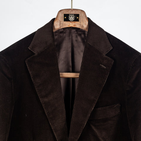J Mueser Chocolate Brown Corduroy Waverly Suit - Cotton, Corduroy, Canvas, Matte, Made In Italy - View 7