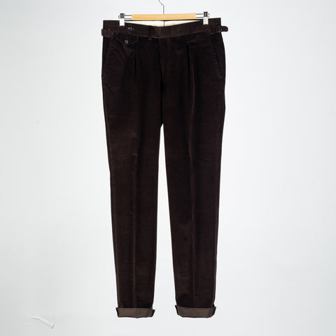 J Mueser Chocolate Brown Corduroy Waverly Suit - Cotton, Corduroy, Canvas, Matte, Made In Italy - View 9
