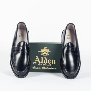 981 Leisure Handsewn Penny Loafer (Black Calf) - Mr.Derk