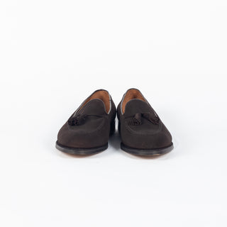 Alden 666 Tassel Loafer (Mocha Kid Suede) - Red, Suede, Leather - Back View