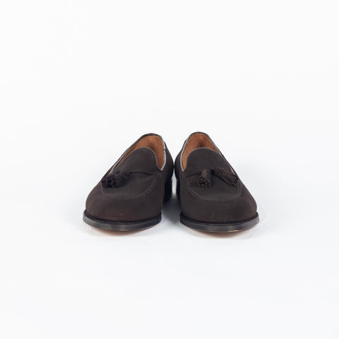 Alden 666 Tassel Loafer (Mocha Kid Suede) - Red, Suede, Leather - Back View