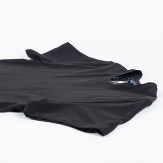 Black PYA Iconic Crewneck T-Shirt - Wool, Cotton, Pima Cotton, Slim Fit, Made In Peru - View 7