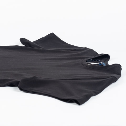 Black PYA Iconic Crewneck T-Shirt - Wool, Cotton, Pima Cotton, Slim Fit, Made In Peru - View 7