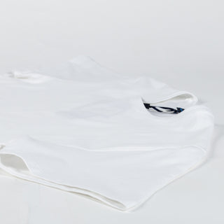 White PYA Iconic Crewneck T-Shirt - Cotton, Silk, Pima Cotton, Slim Fit, Woven, Made In Peru - View 7