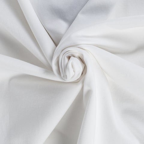 White PYA Iconic Crewneck T-Shirt - Cotton, Silk, Pima Cotton, Slim Fit, Woven, Made In Peru - Alternate View