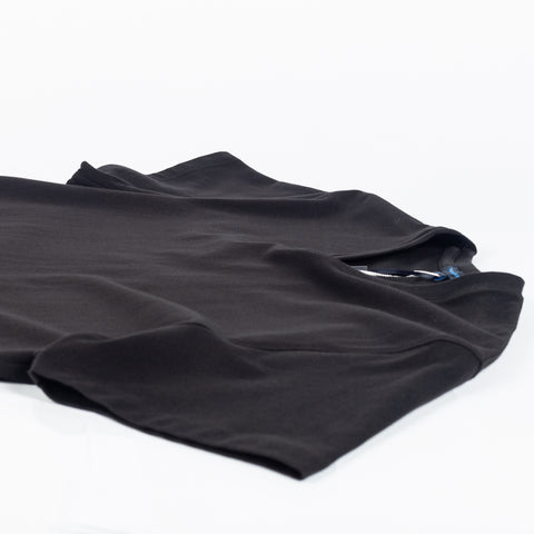Black PYA Iconic V-neck T-Shirt - Wool, Cotton, Pima Cotton, Slim Fit, Made In Peru - View 7