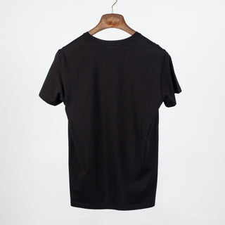 Black PYA Iconic Crewneck T-Shirt - Wool, Cotton, Pima Cotton, Slim Fit, Made In Peru - Back View