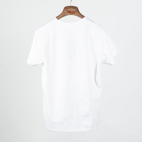 White PYA Iconic Crewneck T-Shirt - Cotton, Silk, Pima Cotton, Slim Fit, Woven, Made In Peru - Back View