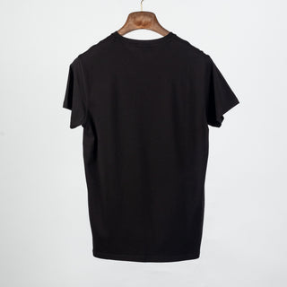 Black PYA Iconic V-neck T-Shirt - Wool, Cotton, Pima Cotton, Slim Fit, Made In Peru - Back View