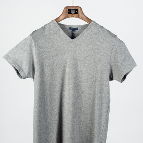 Grey PYA Iconic V-neck T-Shirt - Cotton, Pima Cotton, Peruvian Pima, Slim Fit, Knit, Made In Peru - View 5