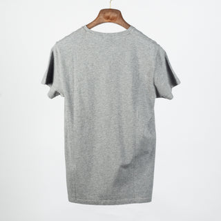 Grey PYA Iconic V-neck T-Shirt - Cotton, Pima Cotton, Peruvian Pima, Slim Fit, Knit, Made In Peru - Back View