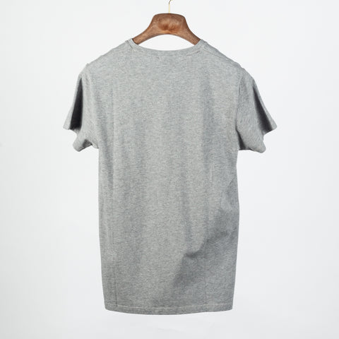 Grey PYA Iconic V-neck T-Shirt - Cotton, Pima Cotton, Peruvian Pima, Slim Fit, Knit, Made In Peru - Back View