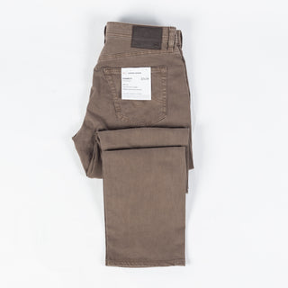 Everett Sulfur Taupe Grey Sueded Sateen Denim - Mr.Derk