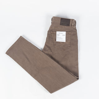 Everett Sulfur Taupe Grey Sueded Sateen Denim - Mr.Derk