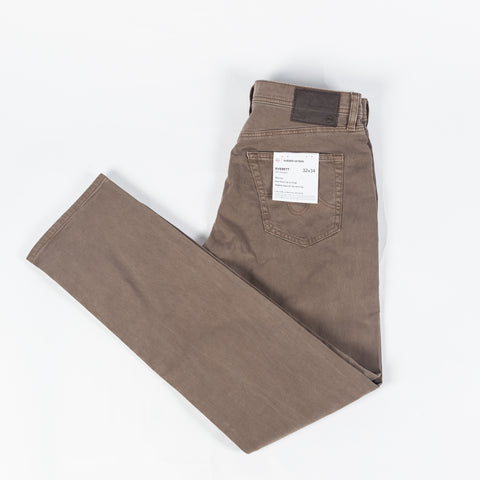 Everett Sulfur Taupe Grey Sueded Sateen Denim - Mr.Derk