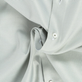 Light Green Micro Houndstooth Dress Shirt w/ Contrast - Mr.Derk