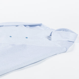 Light Blue Patterned Twill Dress Shirt - Mr.Derk