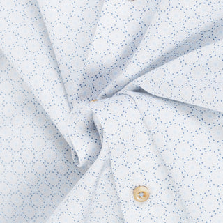 Light Blue Geometric Patterned Twill Dress Shirt - Mr.Derk