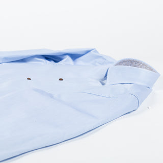 Blue & White Micro Stripped Twill Dress Shirt - Mr.Derk