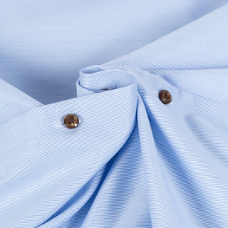 Blue & White Micro Stripped Twill Dress Shirt - Mr.Derk