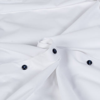 White Active Stretch Dress Shirt with Contrast - Mr.Derk