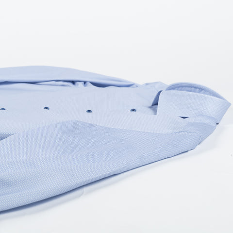 Blue Pattered Twill Dress Shirt - Mr.Derk