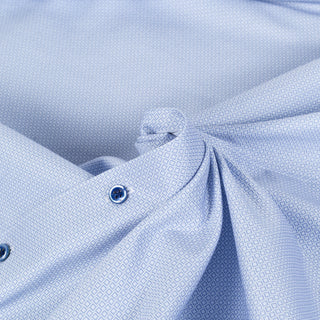 Blue Pattered Twill Dress Shirt - Mr.Derk