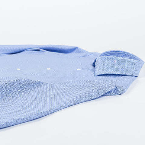 Blue Patterned Active Stretch Dress Shirt - Mr.Derk