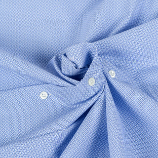 Blue Patterned Active Stretch Dress Shirt - Mr.Derk