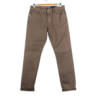Everett Sulfur Taupe Grey Sueded Sateen Denim - Mr.Derk