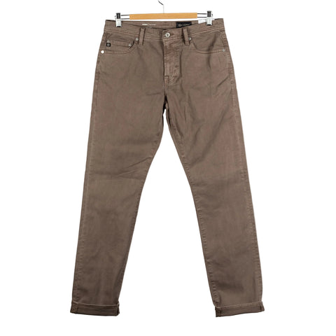 Everett Sulfur Taupe Grey Sueded Sateen Denim - Mr.Derk