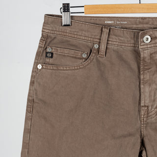 Everett Sulfur Taupe Grey Sueded Sateen Denim - Mr.Derk