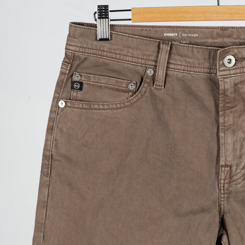 Everett Sulfur Taupe Grey Sueded Sateen Denim - Mr.Derk