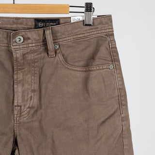 Everett Sulfur Taupe Grey Sueded Sateen Denim - Mr.Derk