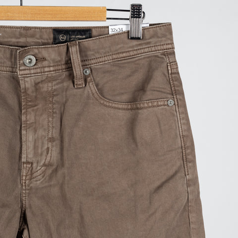 Everett Sulfur Taupe Grey Sueded Sateen Denim - Mr.Derk