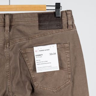 Everett Sulfur Taupe Grey Sueded Sateen Denim - Mr.Derk