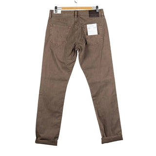 Everett Sulfur Taupe Grey Sueded Sateen Denim - Mr.Derk
