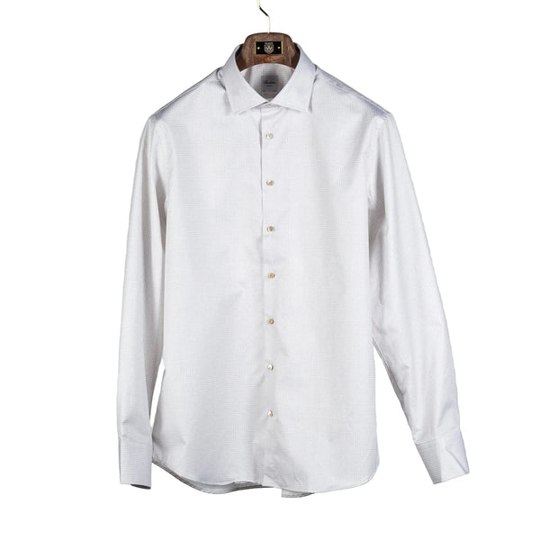 Champagne Patterned Twill Dress Shirt