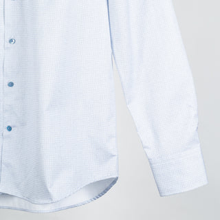 Light Blue Patterned Twill Dress Shirt - Mr.Derk