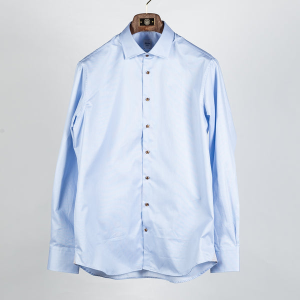 Blue & White Micro Stripped Twill Dress Shirt