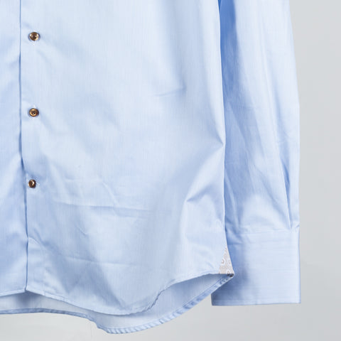 Blue & White Micro Stripped Twill Dress Shirt - Mr.Derk