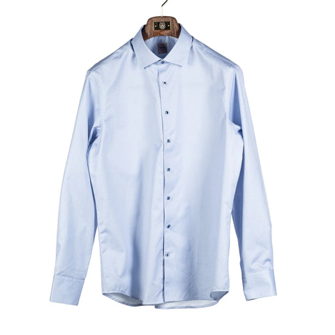 Blue Pattered Twill Dress Shirt - Mr.Derk