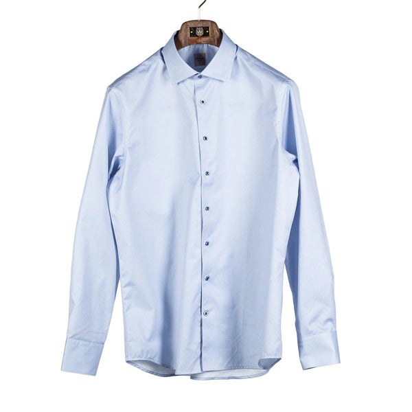 Blue Pattered Twill Dress Shirt