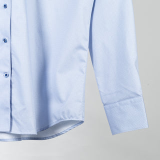 Blue Pattered Twill Dress Shirt - Mr.Derk