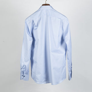 Blue Pattered Twill Dress Shirt - Mr.Derk
