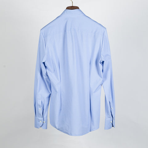 Blue Patterned Active Stretch Dress Shirt - Mr.Derk